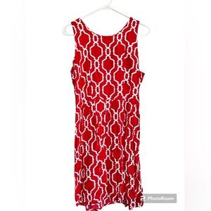 ESCAPADA women’s above knee shift dress in red/white lightweight size XL…